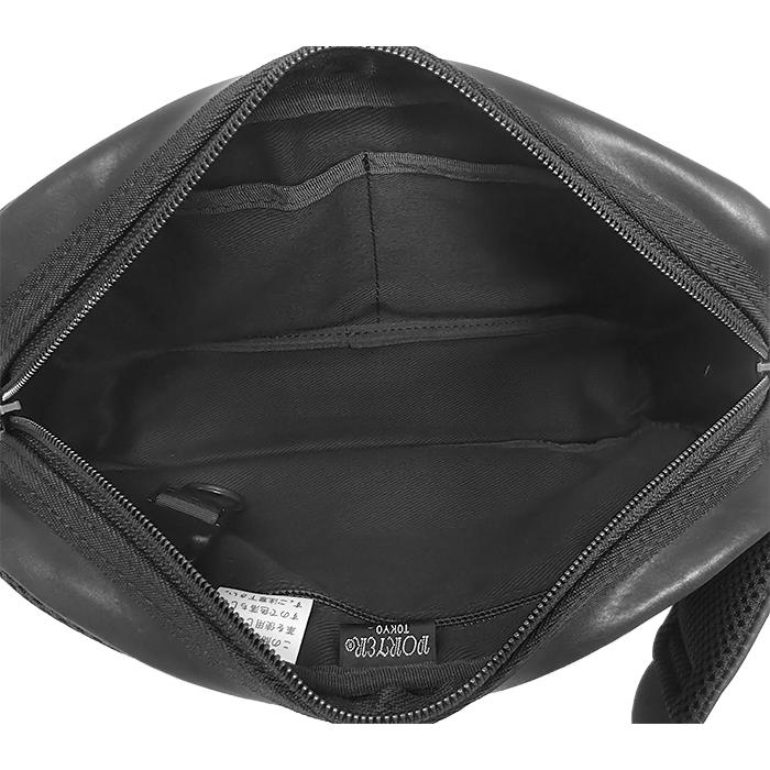 【希少・美品】PORTER ポーター　本革　ボディバッグウエストポーチ　ブラック PORTER 【超美品 ほぼ未使用】 ポーター 吉田カバン ボディ