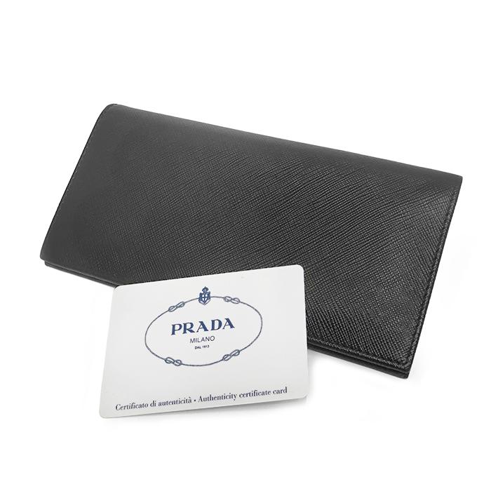 未使用 超美品】 プラダ PRADA 二つ折り長財布 小銭入れ有り