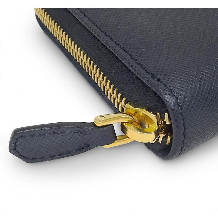 PRADA 黒レザー長財布 ゴールドファスナー 美品PRADA ブラック レザー ゴールドジッパー長財布メンズレディース