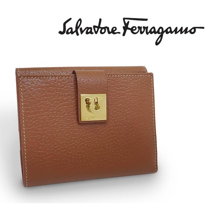 FERRAGAMO（フェラガモ） 【超美品 ほぼ未使用】 ガンチーニ 二つ折り 