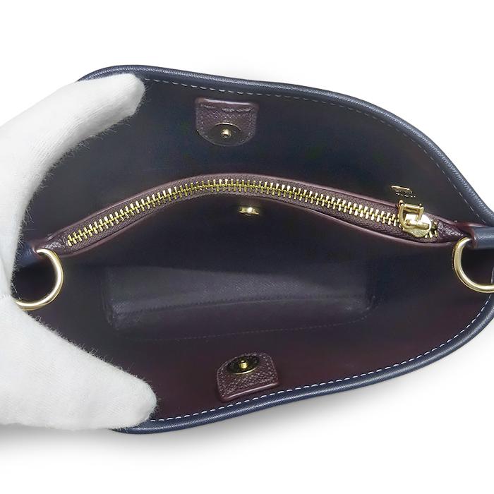 【送料無料 美品】 コーチ COACH 2WAY 斜めがけショルダーバッグ ハンドバッグ 鞄 デニム キャンバス レザー ネイビー ブルー シリアル有 | COACH | 07