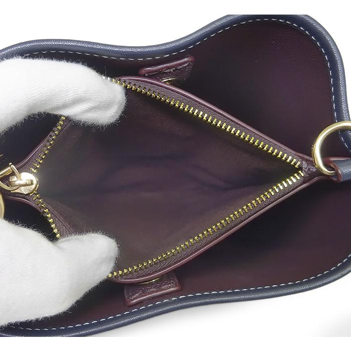 【送料無料 美品】 コーチ COACH 2WAY 斜めがけショルダーバッグ ハンドバッグ 鞄 デニム キャンバス レザー ネイビー ブルー シリアル有 | COACH | 08
