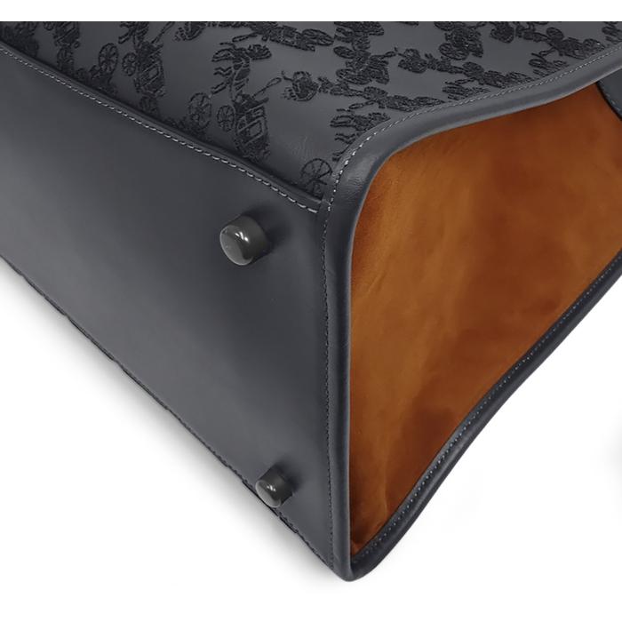 【美品 ほぼ未使用】 コーチ COACH 2WAY トートバッグ ショルダーバッグ 鞄 馬車柄 レザー ネイビー ブラウン 大容量 シリアル有 | COACH | 05