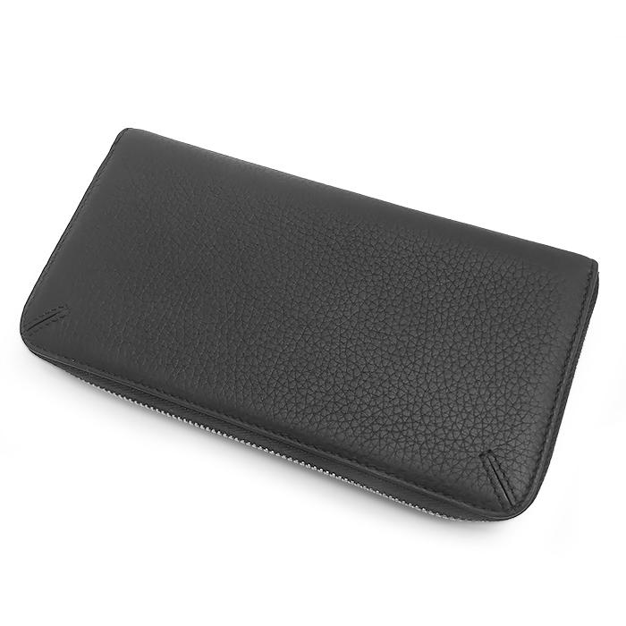 ジョルジオアルマーニ　長財布　ラウンドジップ　オーガナイザー　ブラック　レザー GIORGIO ARMANI 【超美品 ほぼ未使用】 ジョルジオ アルマーニ