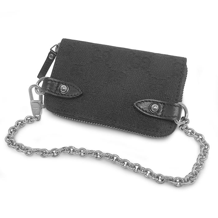 グッチ GGキャンバス 小銭入れ ケース GG柄 レザー ブラック 箱付 GUCCI（グッチ） 【美品 ほぼ未使用】 ファスナーコインケース 小銭