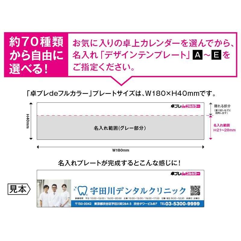 卓プレdeフルカラー 卓上カレンダー 2027年 令和9年 名入れ 30部から ファインプラン（ブルー） NK-560 送料無料 オリジナル 印刷 50 100_11