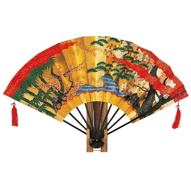 ブランドおしゃれ 扇子 金地飾り 金箔地黒骨 松竹梅 Fu 710 男性用 メンズ 女性用 レディース 日本全国送料無料 Newmatic Ae