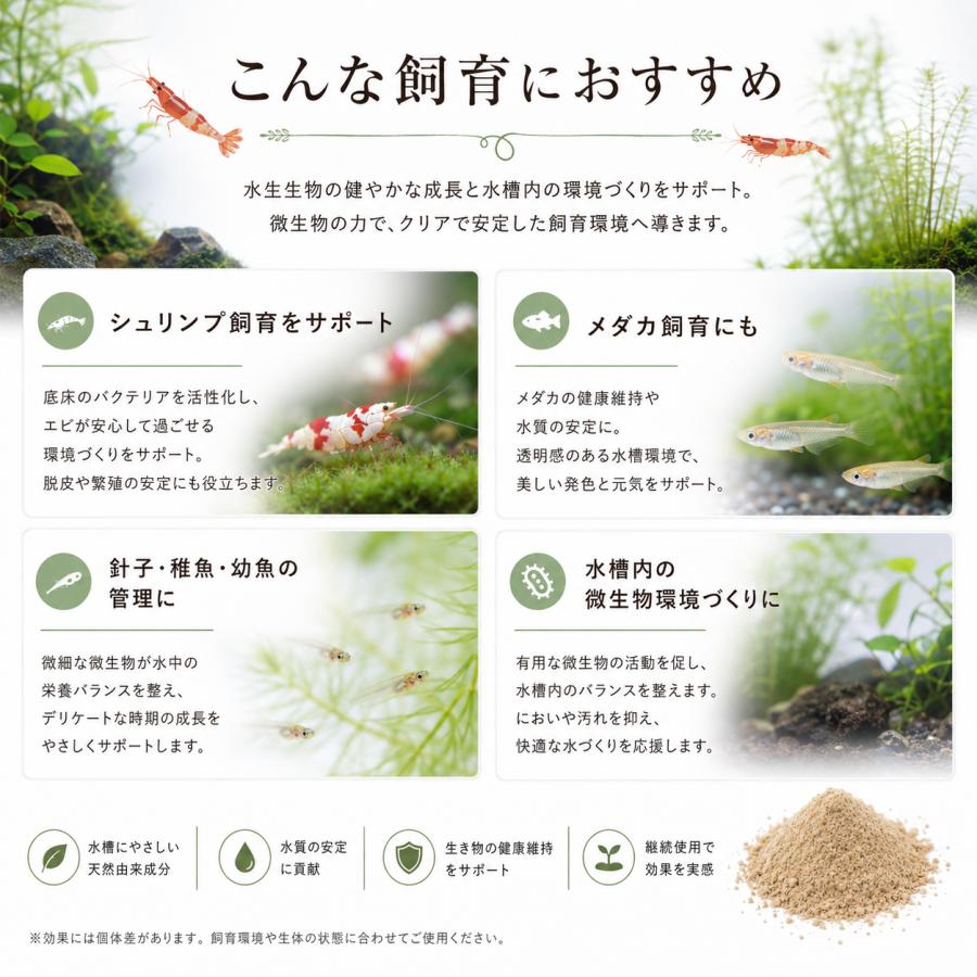 メダカ 餌 微生物の素 10g 微粉末 針子 稚魚 稚エビ シュリンプ 熱帯魚 バクテリア Aqteria |  | 02