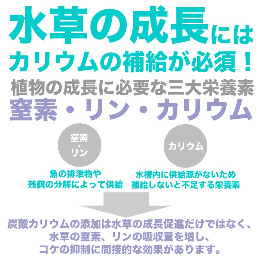 在庫処分 アクアリウム水草栄養剤 炭酸カリウム 水質改善植物必須栄養素 400g｜ooo｜03