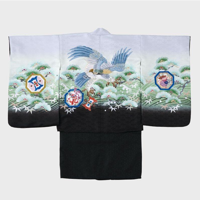 七五三・男児・アンサンブル　羽織＋無地着物　No.75-2-110　刺繍入