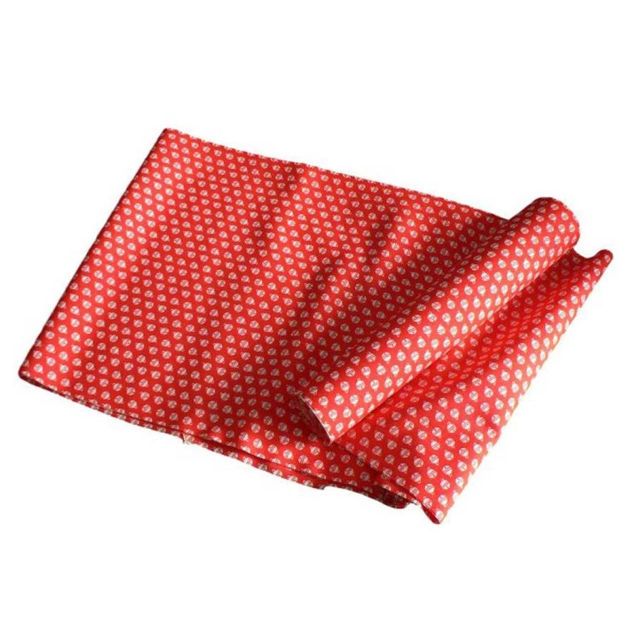 モスリン長襦袢・未仕立て品・反物・友禅長襦袢・生地・赤 : きもの