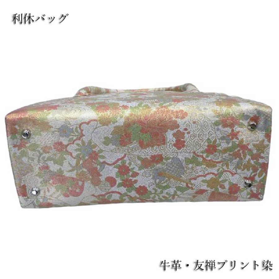 利休バッグ。美しい和装のお供に、ソフト牛革・友禅プリント和装