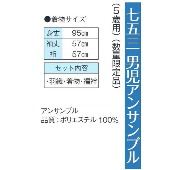 七五三・男児・アンサンブル 羽織＋無地着物＋長襦袢 No.65383 七五三・男の子の祝着_1