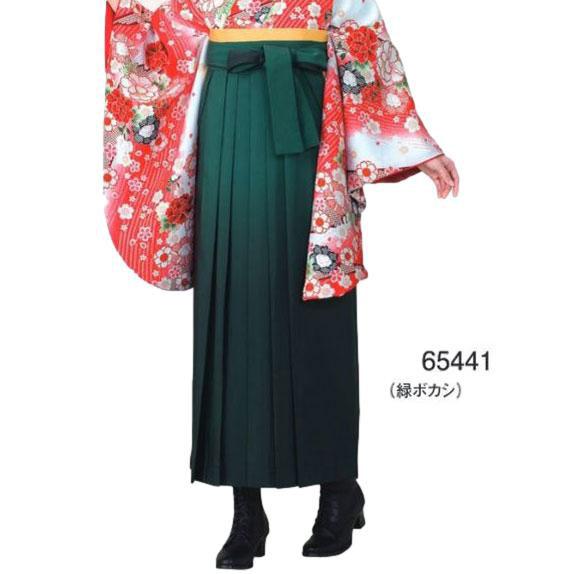 女子袴・緑ボカシ無地・(あんどん型仕立) 濃淡ボカシの無地袴です。シンプルにコーディネートしやすい上品な袴です。_2