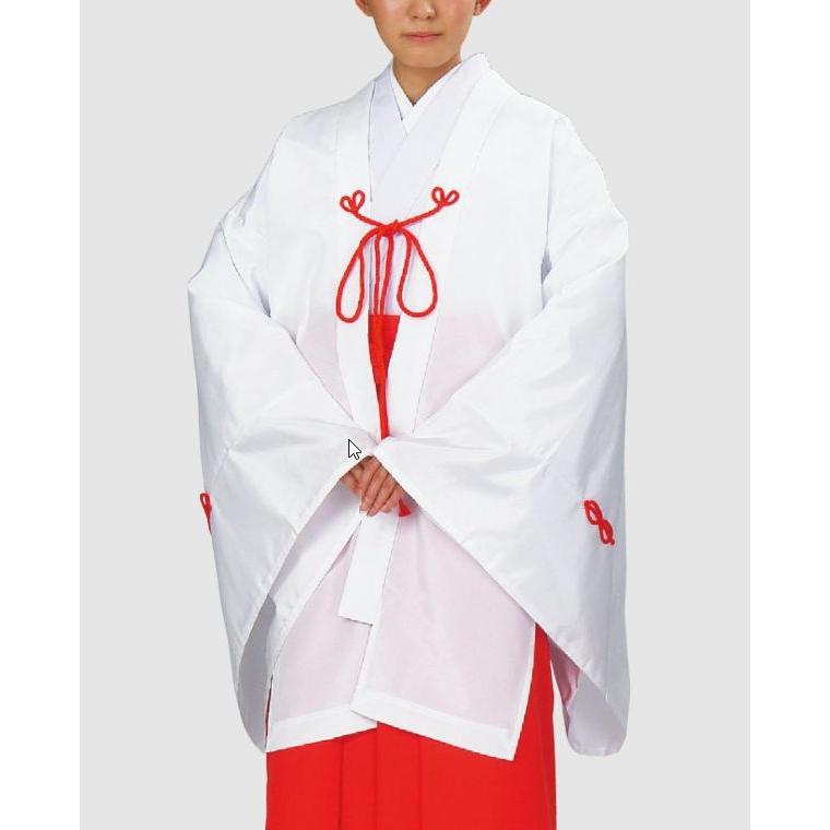 【本物・新品】巫女用千早無地　舞衣 千早・巫女用舞衣。白・無地。神事や舞にふさわしい清浄さと格式を備え
