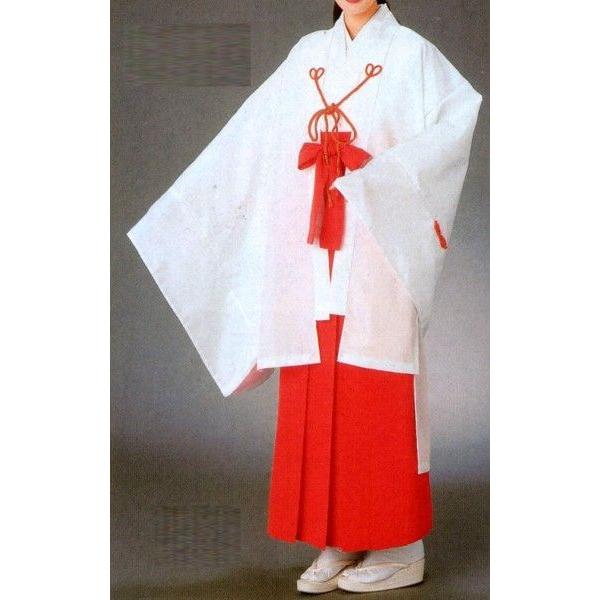 千早・巫女用舞衣。白・無地。神事や舞にふさわしい清浄さと格式を備え