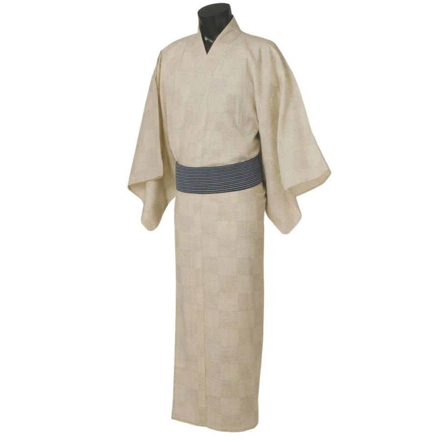 源氏物語ブランド男ゆかた 反物 未仕立品 白絣 No.01 : きもの大岡