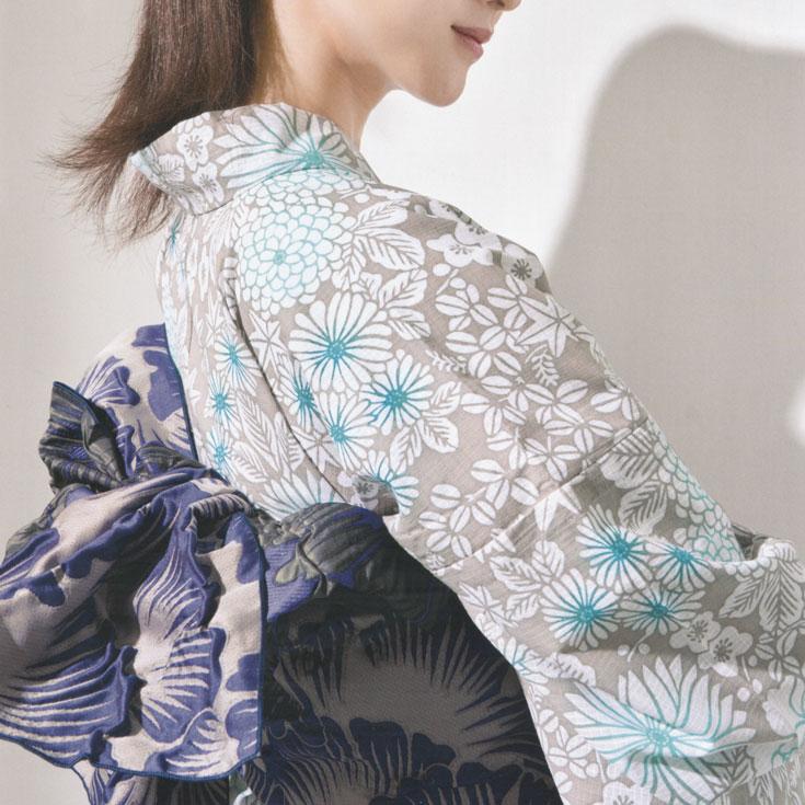 本染浴衣 源氏物語ゆかた 反物 未仕立品 No.6016 「綿紅梅」凛とした大人の風雅を漂わせてくれます。オプションで仕立も承ります。の画像