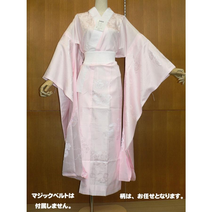 【新品】振袖用　仕立て上がり長襦袢　半衿付　ピンク　 L 袖丈108cm✖︎8枚 振袖用・仕立て上がり長襦袢・白半衿付き・ピンク地紋柄 : きもの大岡