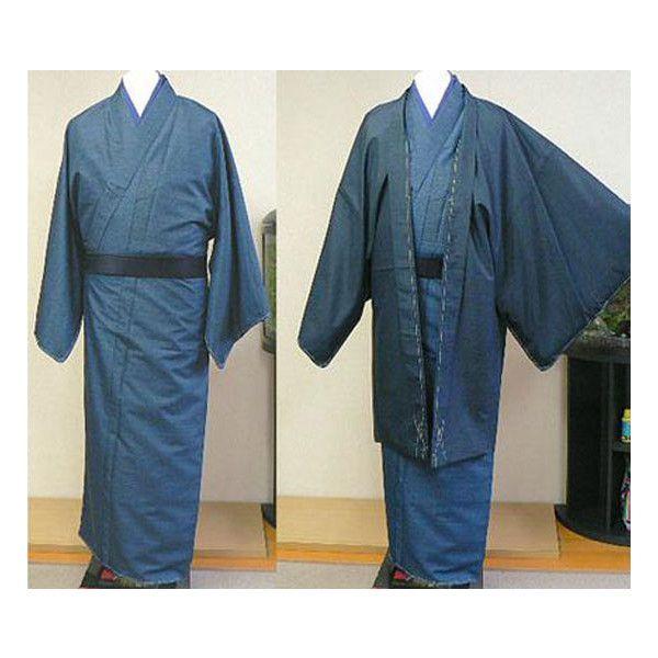 曼荼羅紬 アンサンブル 2点セット・Mサイズ・紺 : きもの大岡 - 通販  