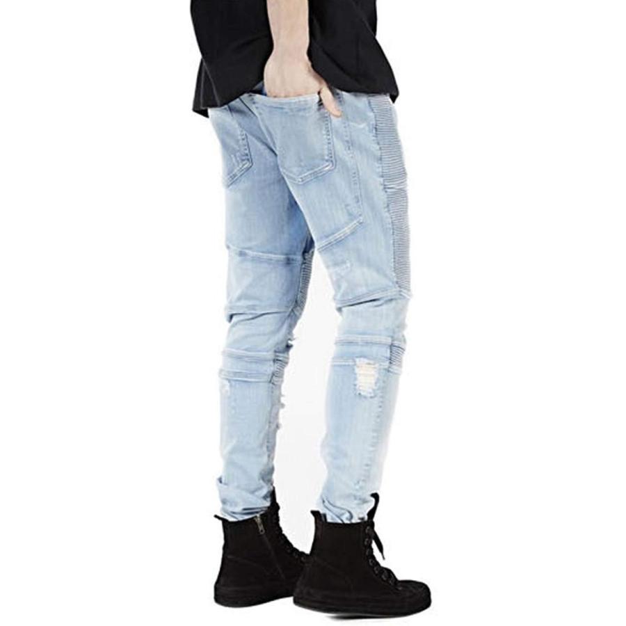 ダメージスキニー メンズ スキニーパンツ ストレッチ バイカー デニム ダメージジーンズ 黒 Am 01jgpugq2 オンツーヤフーshop 通販 Yahoo ショッピング