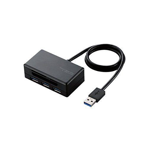 エレコム メモリリーダライタ SD+MS+CF+XD USB3.0ハブ付 ブラック MR3-H009BK NAS