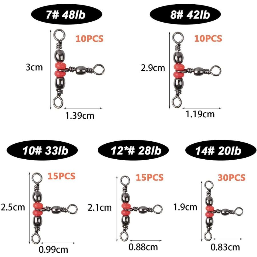 海外正規品 三又サルカン トリプル サルカン 釣りスイベルスナップ 赤玉付き 釣りコネクター サビキ仕掛け 胴付き仕掛け用 80本セット lb 49 Materialworldblog Com