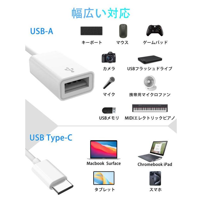 【2023新モデル】 タイプc USB 変換アダプタ Type-C USB カメラアダプタ OTG変換ケーブル USB3.0 高速伝送 双方向 データ｜ooonline｜03