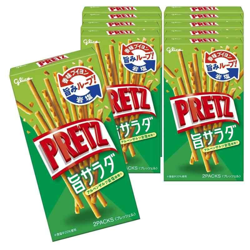 プリッツ 旨サラダ 64g×10個 スナック菓子 プレッツェル 香味ブイヨン 岩塩 江崎グリコ glico pretz の商品画像