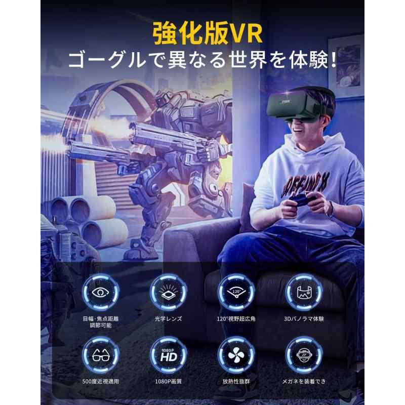 【2024強化版 VRゴーグル】 vrゴーグル スマホ用 Geakv VRヘッドマウントディスプレイ 1080P 超広角120°視野角 VRゴーグル｜ooonline｜02