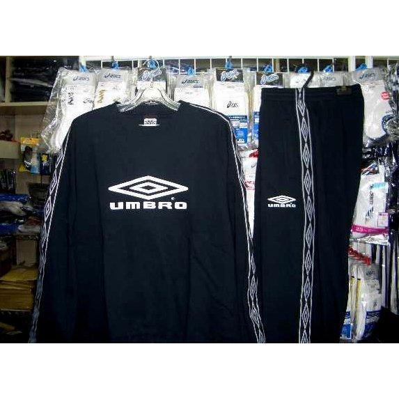 アンブロ スウェット上下BLK 黒 ブラック M-Lサイズ umbro UBS3424 新品 レトロ  即決価格の画像