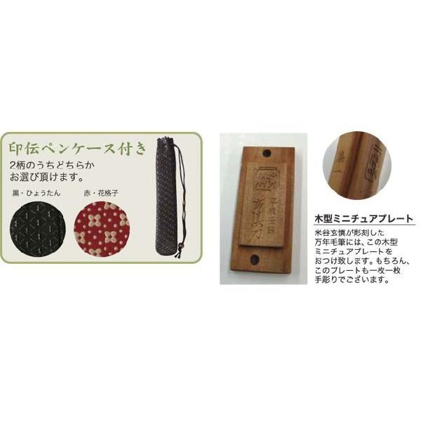 くれ竹 万年毛筆ペン 「夢銀河 天然木」墨型彫刻 桂花三色 DAY140-24