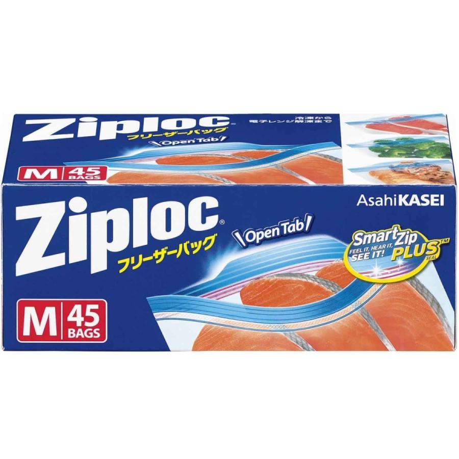 旭化成　Ｚｉｐｌｏｃ　フリーザーバッグ　Ｍ４５枚入｜oosaki