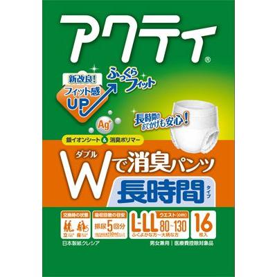 クレシア アクティ Wで消臭 長時間パンツ L-LL クレシア アクティ Wで消臭パンツ 長時間タイプL-LL 16枚
