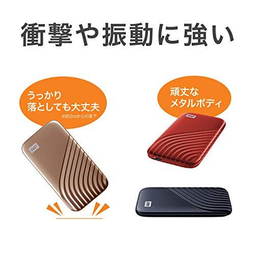 WD ポータブルSSD 2TB レッド USB3.2 Gen2 Type-c My Passport 