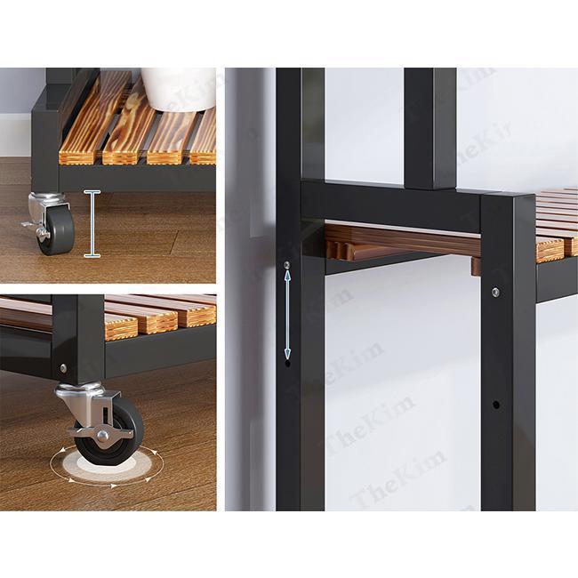 フラワースタンド ガーデンラック キャスター付き ベランダ 3段 屋外 室内 簡単組み立て ガーデニング 花棚 盆栽棚 錆びない 耐腐食性 園芸ラック 多機能 キャスター付き