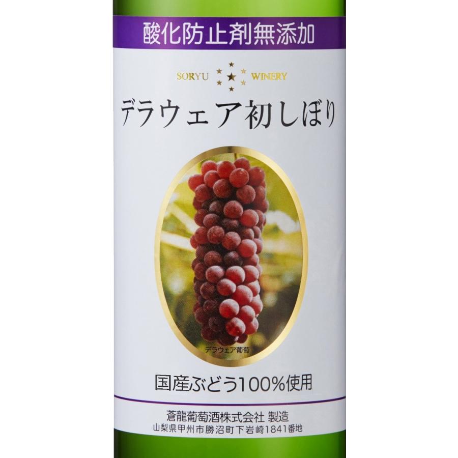 【2025年9月新酒】デラウェア 初しぼり 酸化防止剤無添加 720ml　蒼龍葡萄酒 国産ぶどう100％ | 蒼龍葡萄酒 | 01