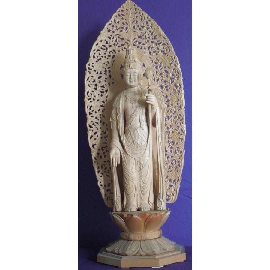 仏師 萩原文義作 木彫仏像 #2「聖観音菩薩立像」身丈61.5cm総丈83cm