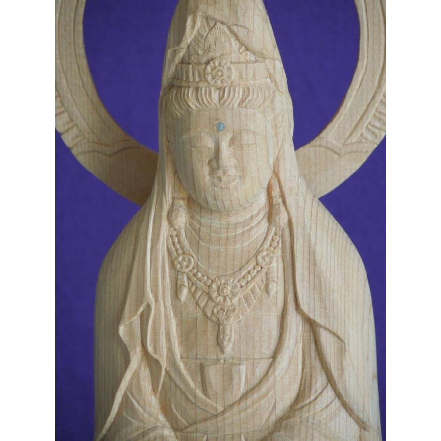 仏師 萩原文義作 木彫仏像 #25「白衣観音立像（龍）」身丈24cm総丈42cm_1