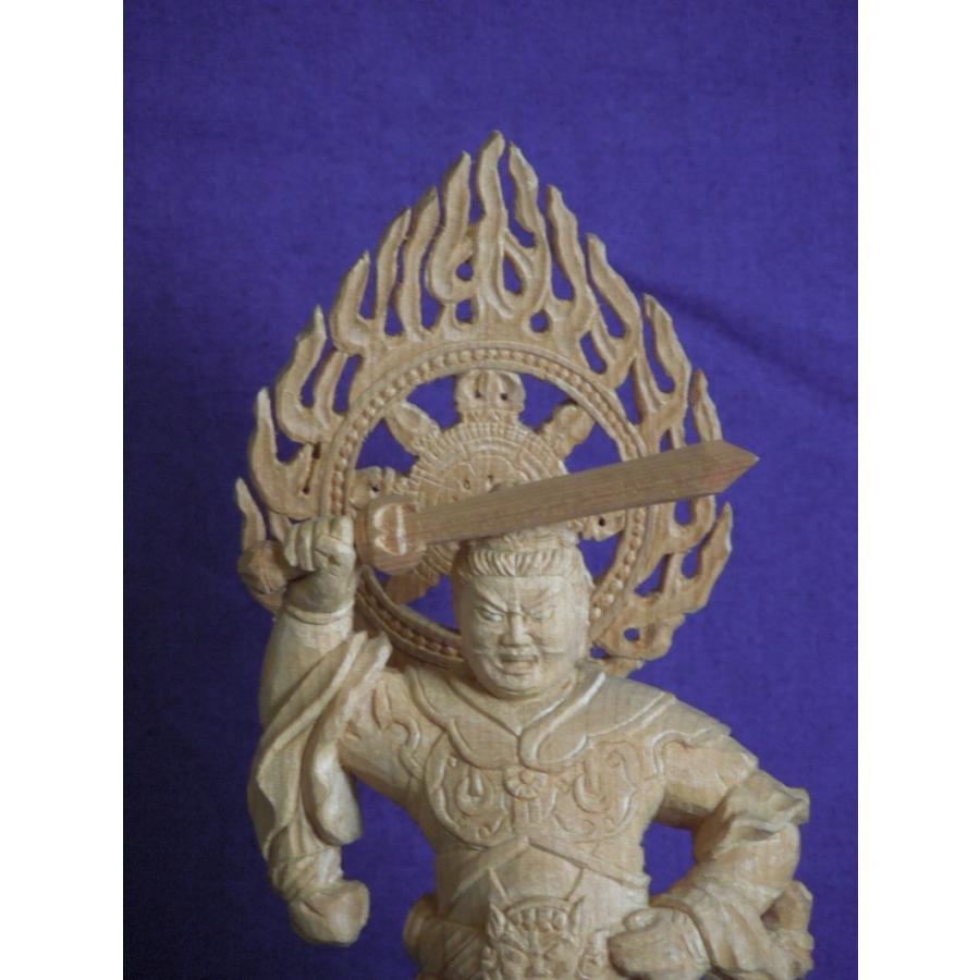 仏師 萩原文義作 木彫仏像 #39「毘沙門天像」身丈11cm総丈19cm : 酒  