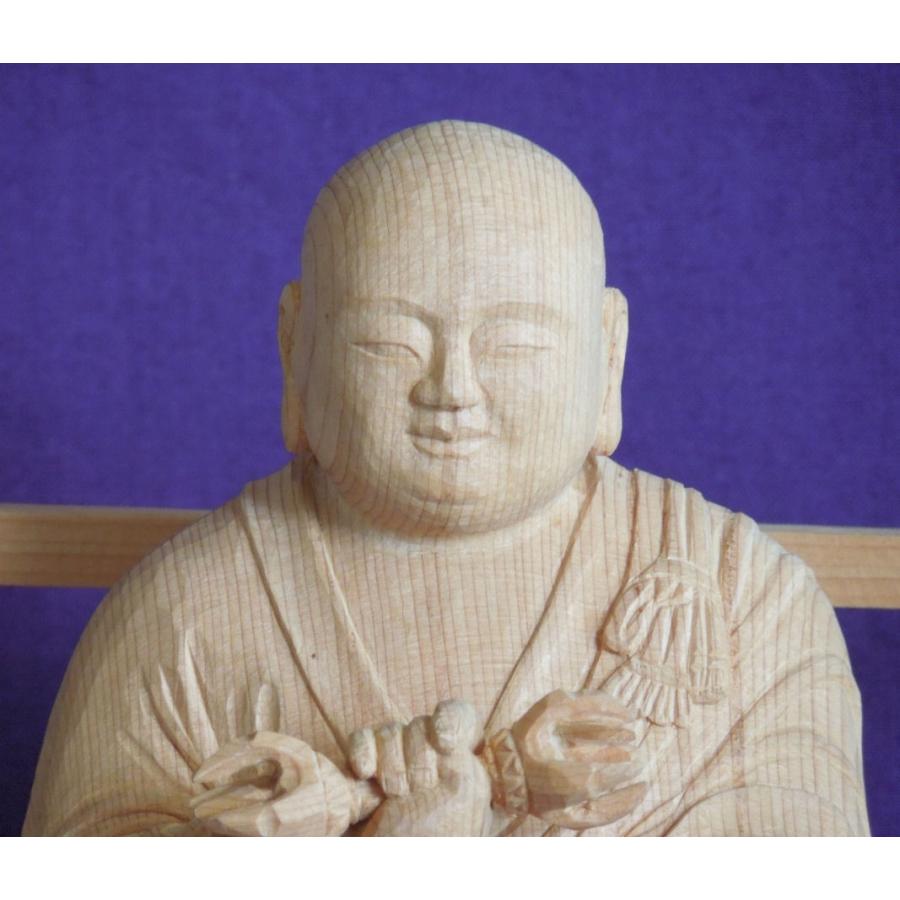 仏師 萩原文義作 木彫仏像 #46「弘法大師（空海）像」身丈11cm総丈17cm