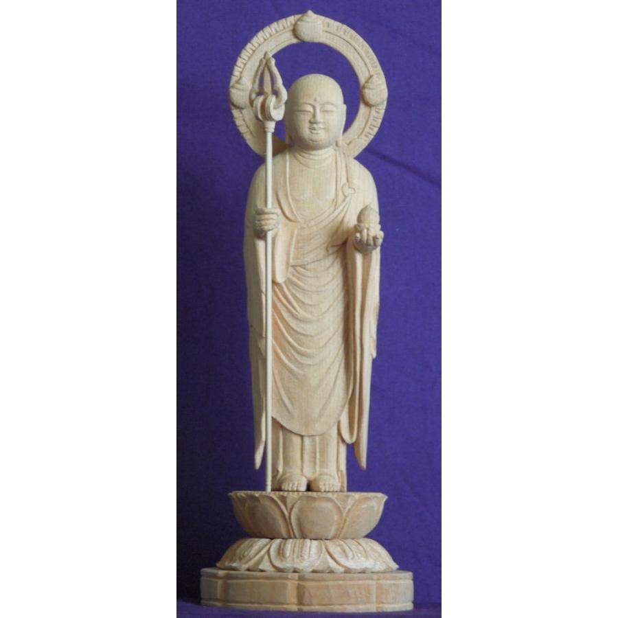 仏師 萩原文義作 木彫仏像 #49「地蔵菩薩像」身丈14cm総丈21cm