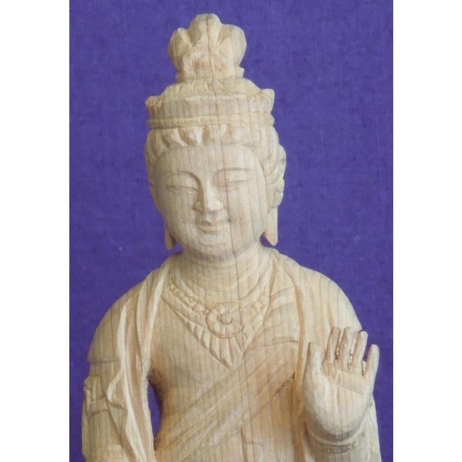 仏師 萩原文義作 木彫仏像 #57「白衣観音立像」身丈10cm総丈16.5cm_1
