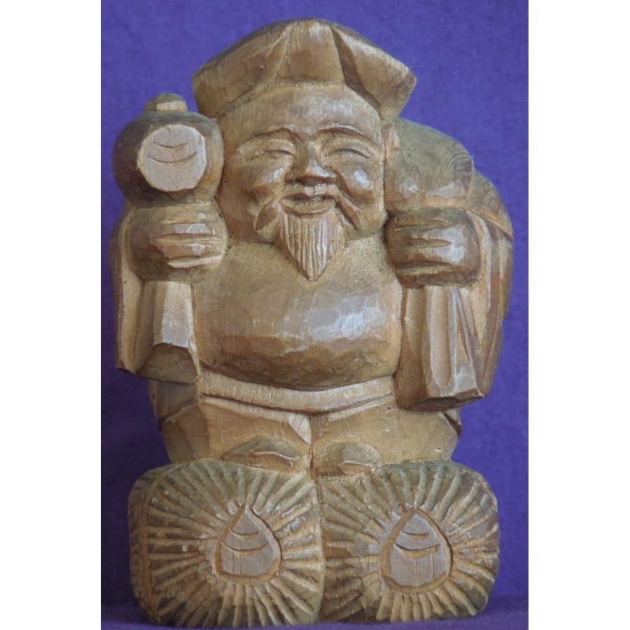 仏師 萩原文義作 木彫仏像 #60「大黒天像」身の長6珊総丈9.6珊 仏像-美術、工芸品