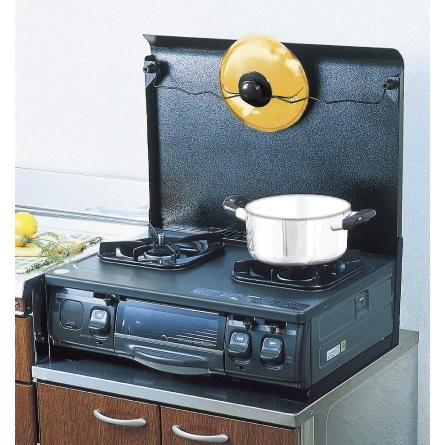 【池永鉄工 liv コンロカバー ステンレス】 IK-10B 一般ガスコンロ用 ガスコンロカバー ブラック＊ | 池永鉄工