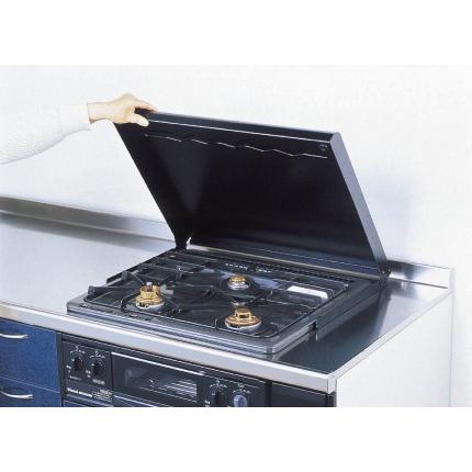 【池永鉄工 liv コンロカバー 60cm】　IK-20B　システムキッチン（ビルトインコンロ）用コンロカバー　ブラック（60cm用）＊ | 池永鉄工 | 01