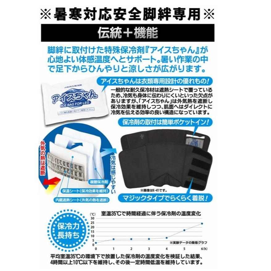 荘快堂 K-1 アイスちゃん K-41・K-51用保冷剤 暑寒対応脚絆専用 : 作業