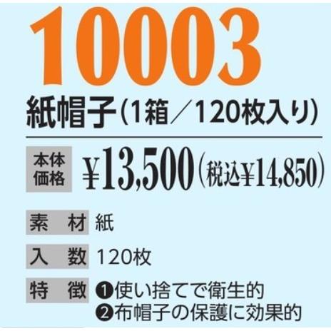 作業帽 紙帽子(1箱/120枚入り) 10003 作業用帽子 キャップ 紙 : 作業服