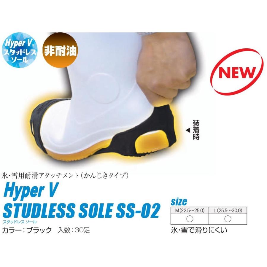 氷雪用スタッドレスソール HyperV 日進ゴム SS-02 滑り止め 冷凍庫内の