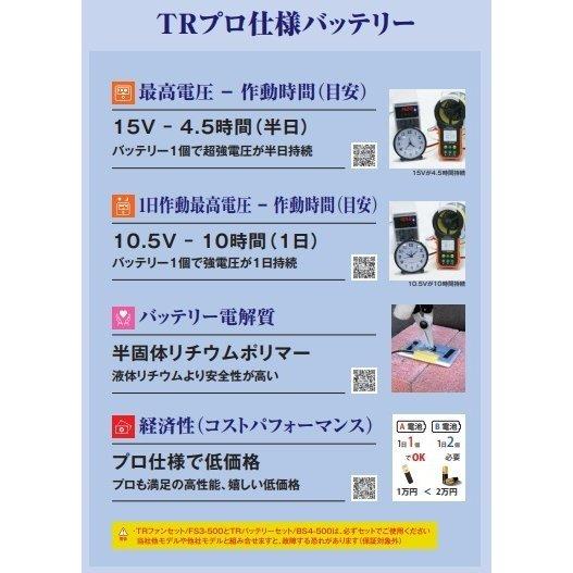 大風量 15V) トルネードラカン ファンバッテリーセット FS3-500 BS4